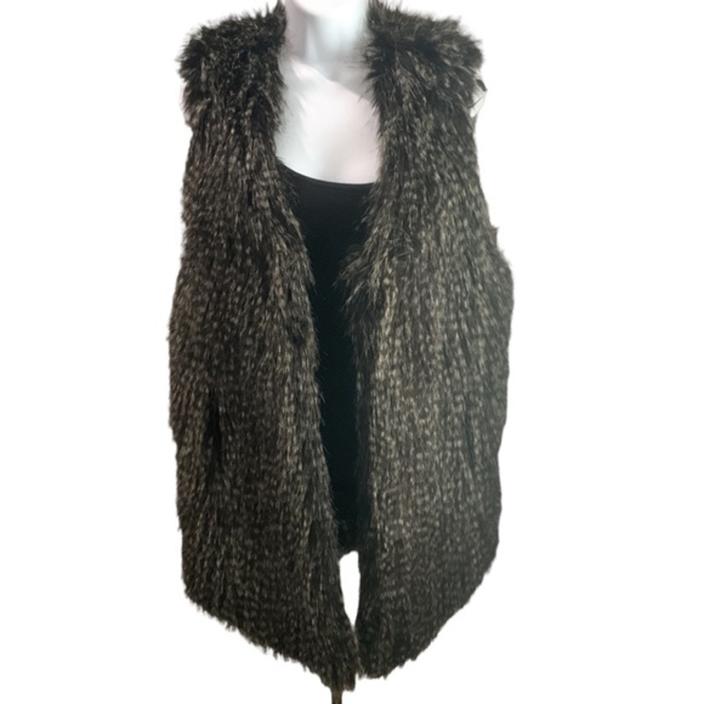 Parkhurst Faux Fur Gray Vest Lined Size M/L‎